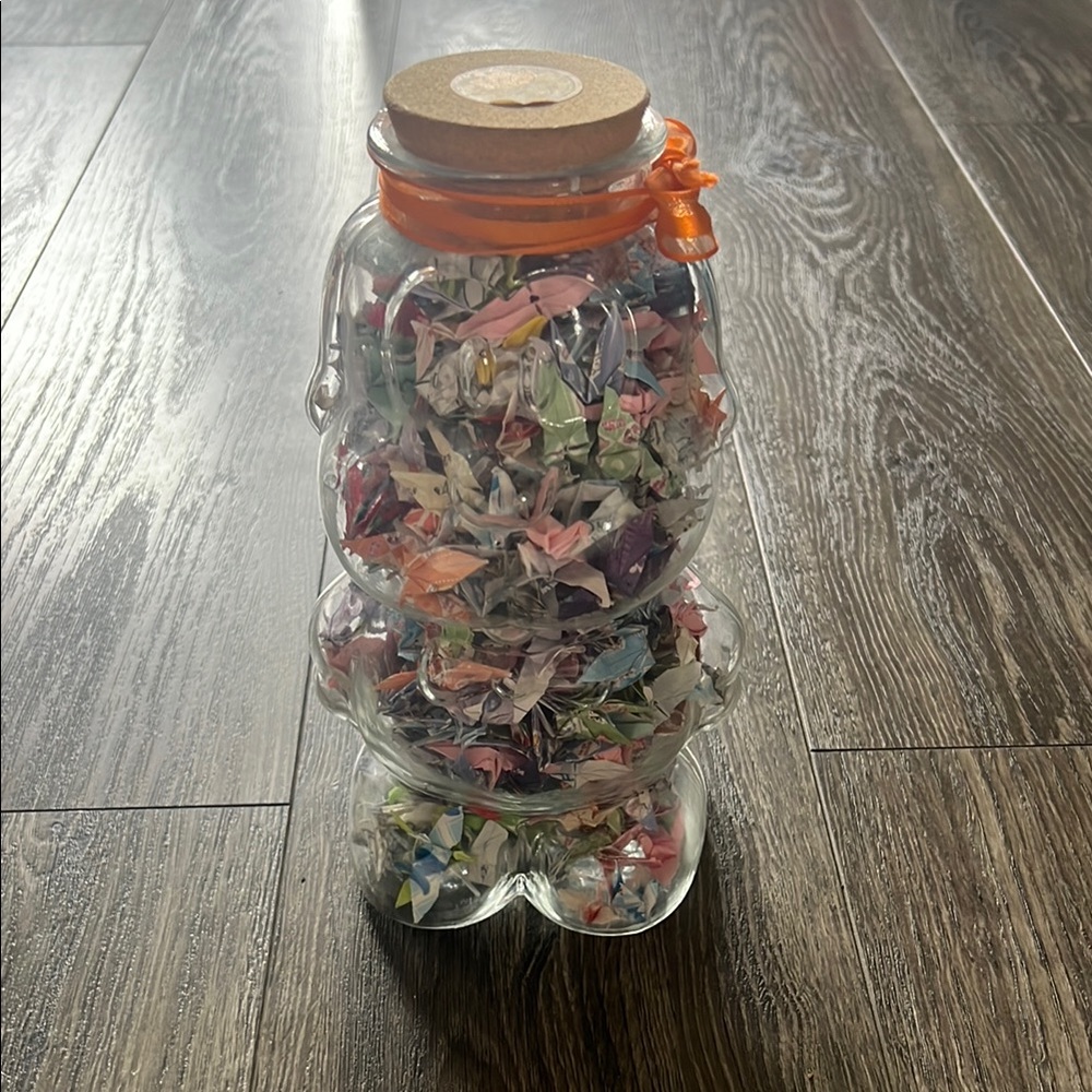 1000 Origami In A Dog Jar Container